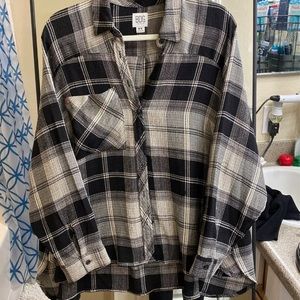 BDG black plaid oversized shirt size Medium